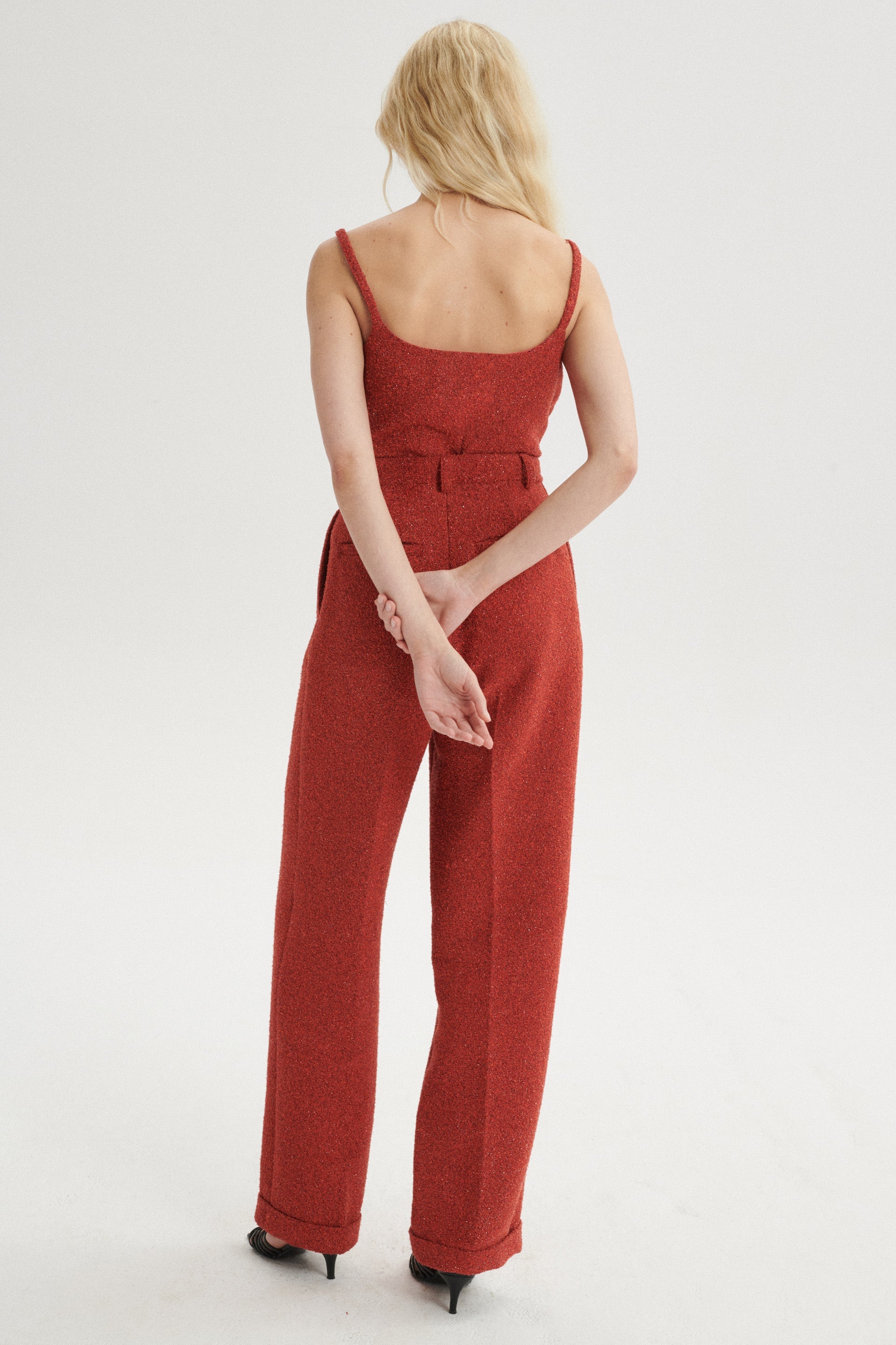 Miki Spodnie błyszczące z wysokim stanem