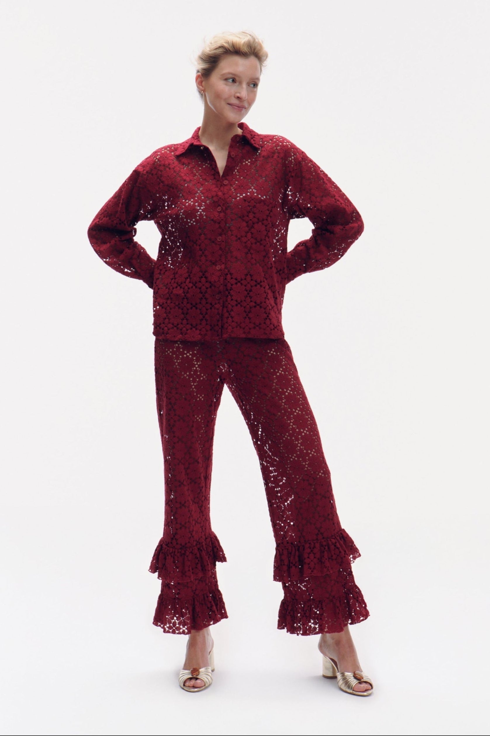 Malone Spodnie - burgundy