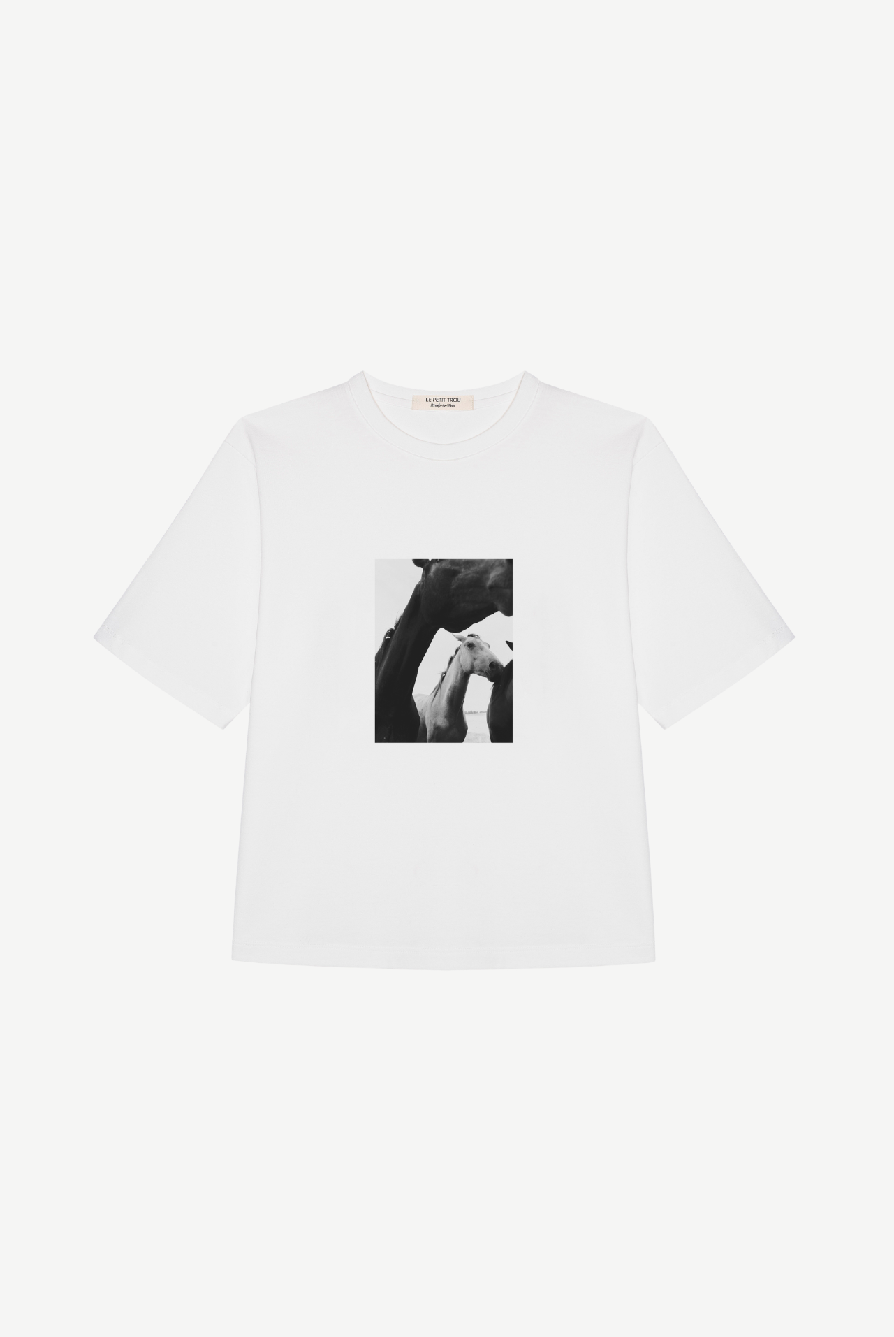 Cheval Bawełniany T-shirt z autorskim nadrukiem