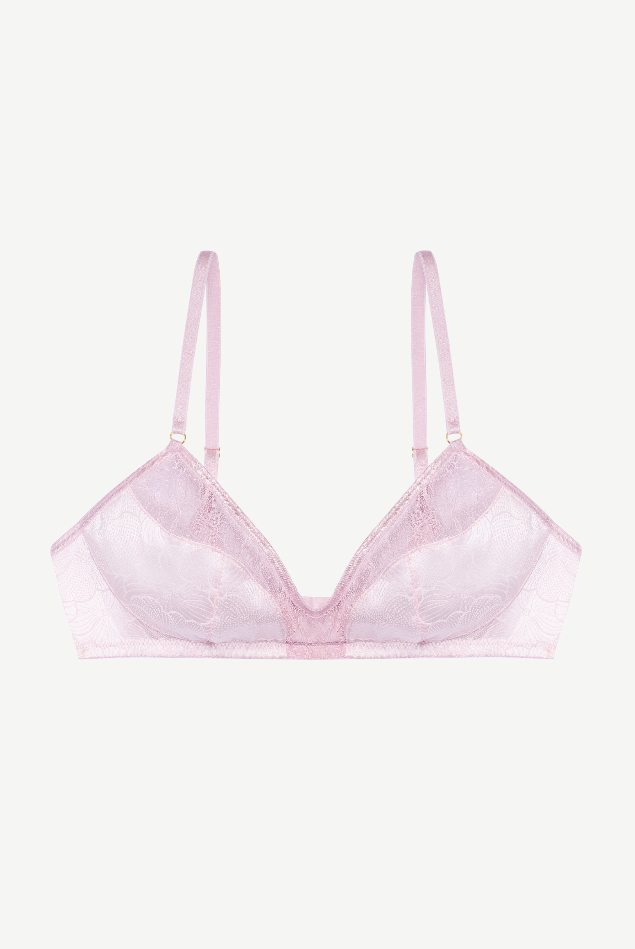 GLACE miękki stanik z satyną i koronką