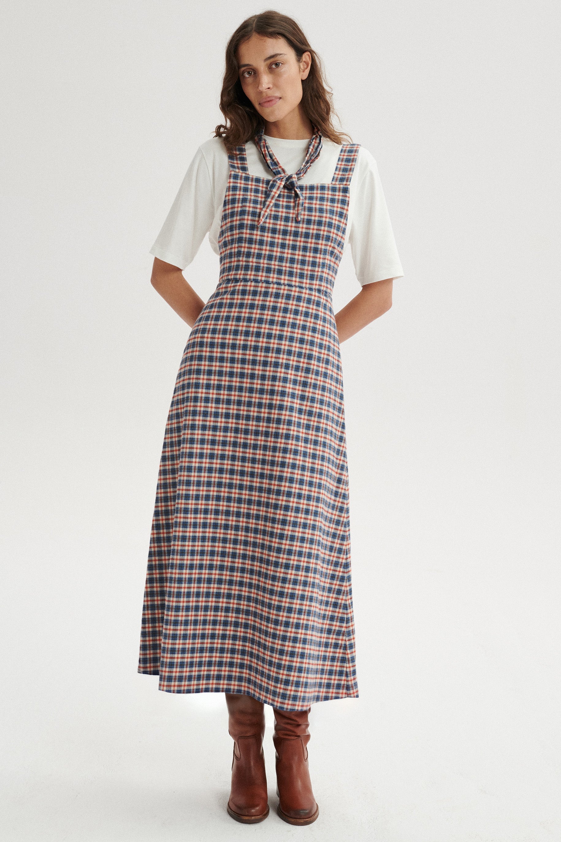 Axel Marszczona chusta w kratę