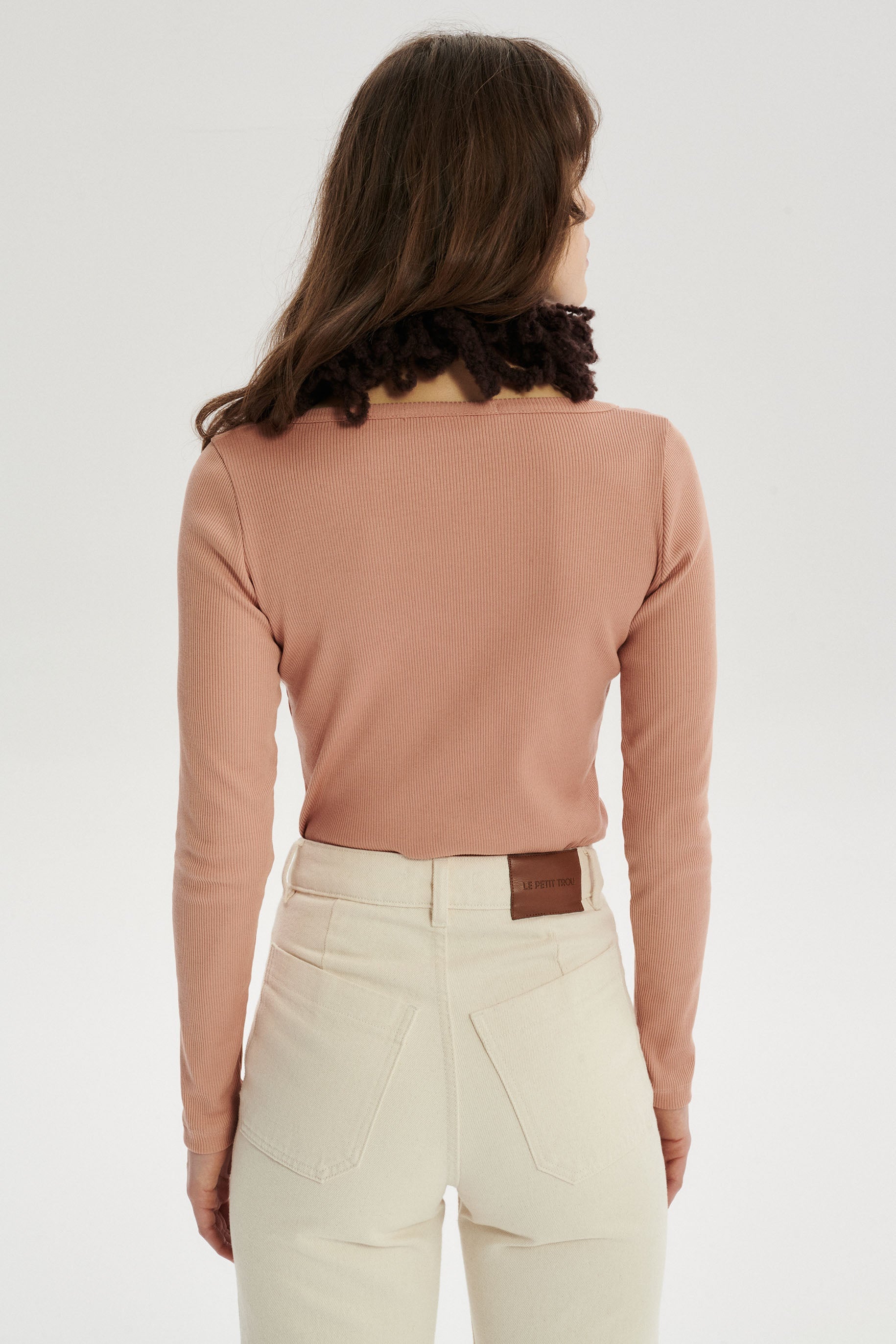 Loic Longsleeve z prążkowanej merceryzowanej bawełny