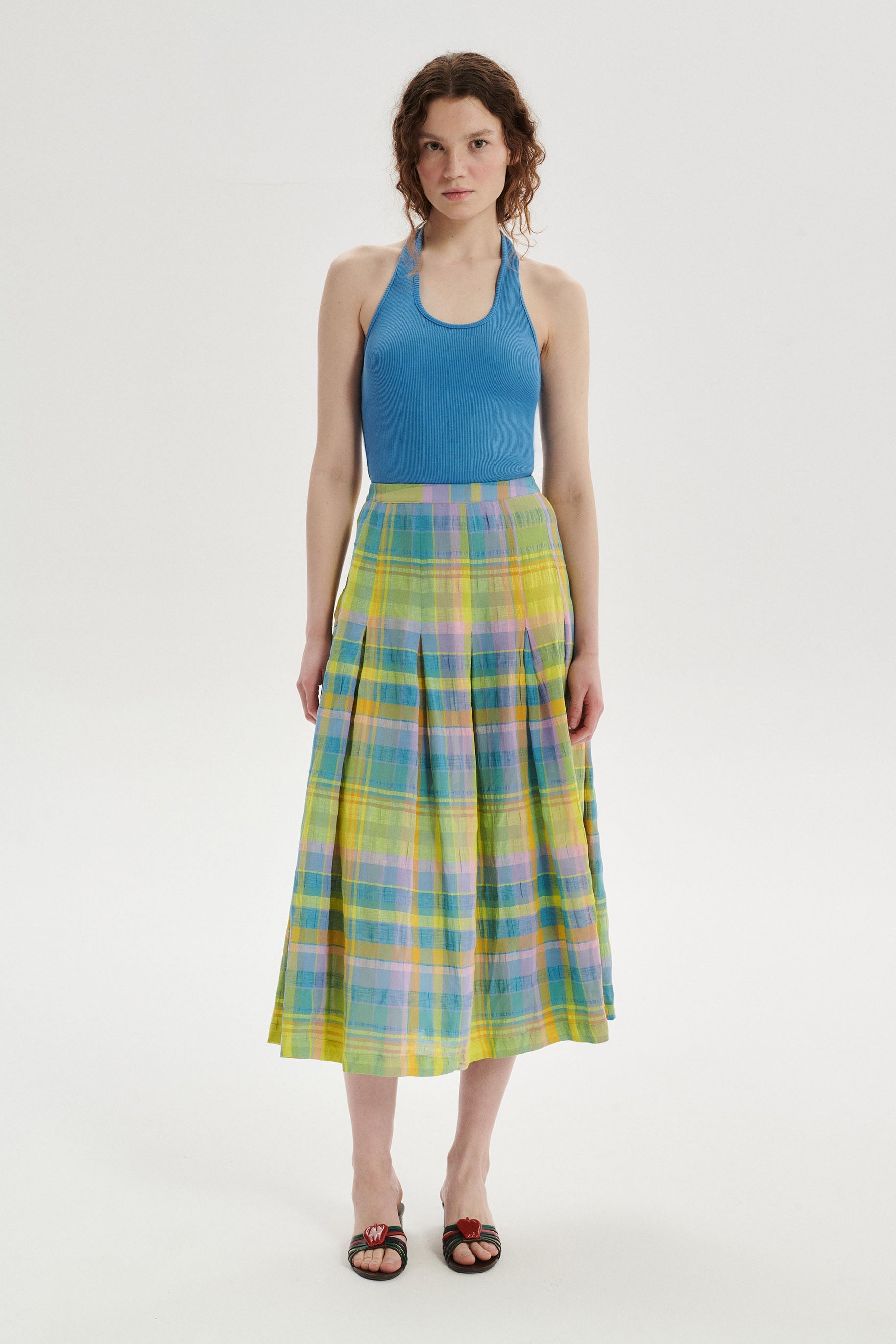Gilbert Top halter z bawełny - blue