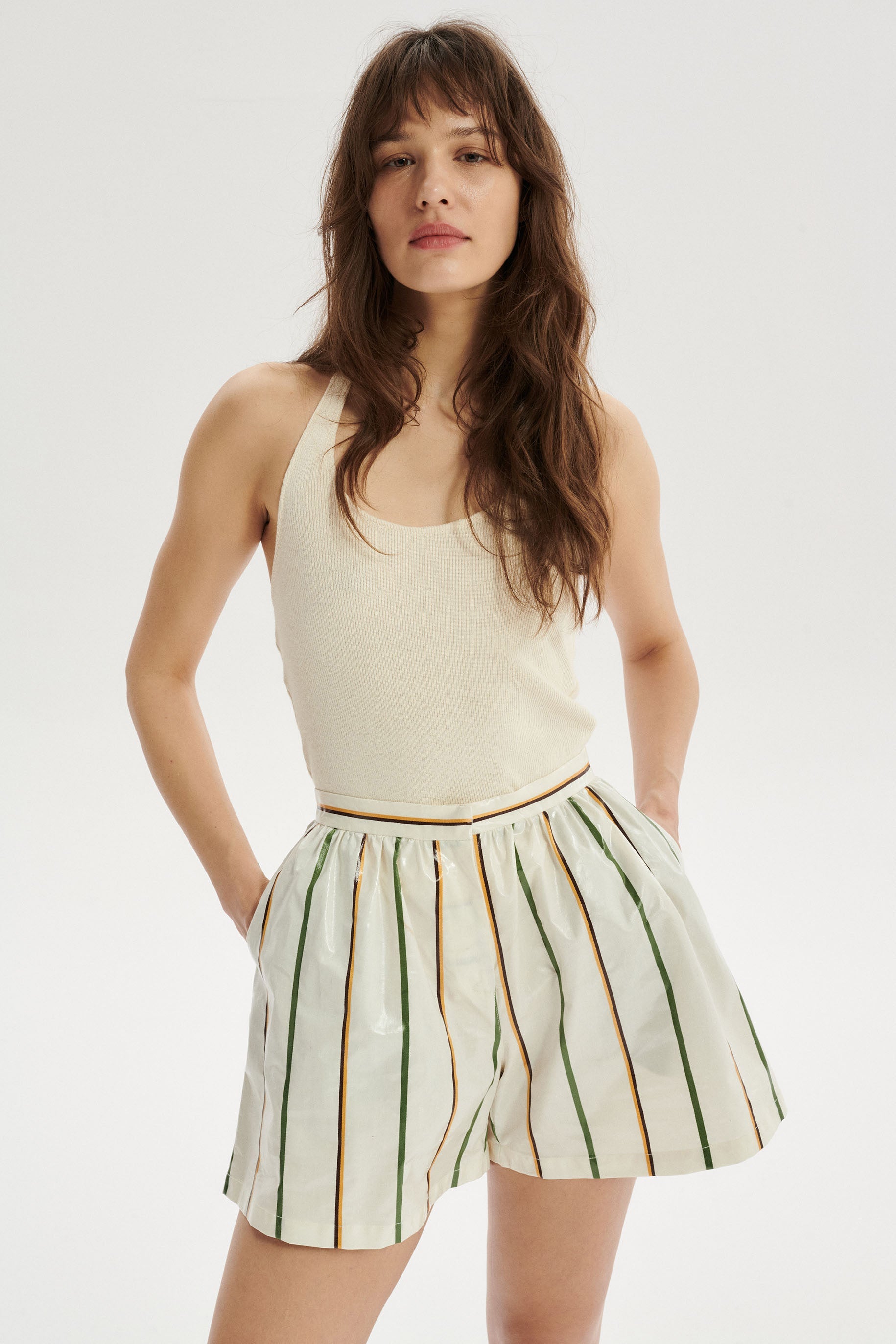 Gilbert Top halter z bawełny - cream