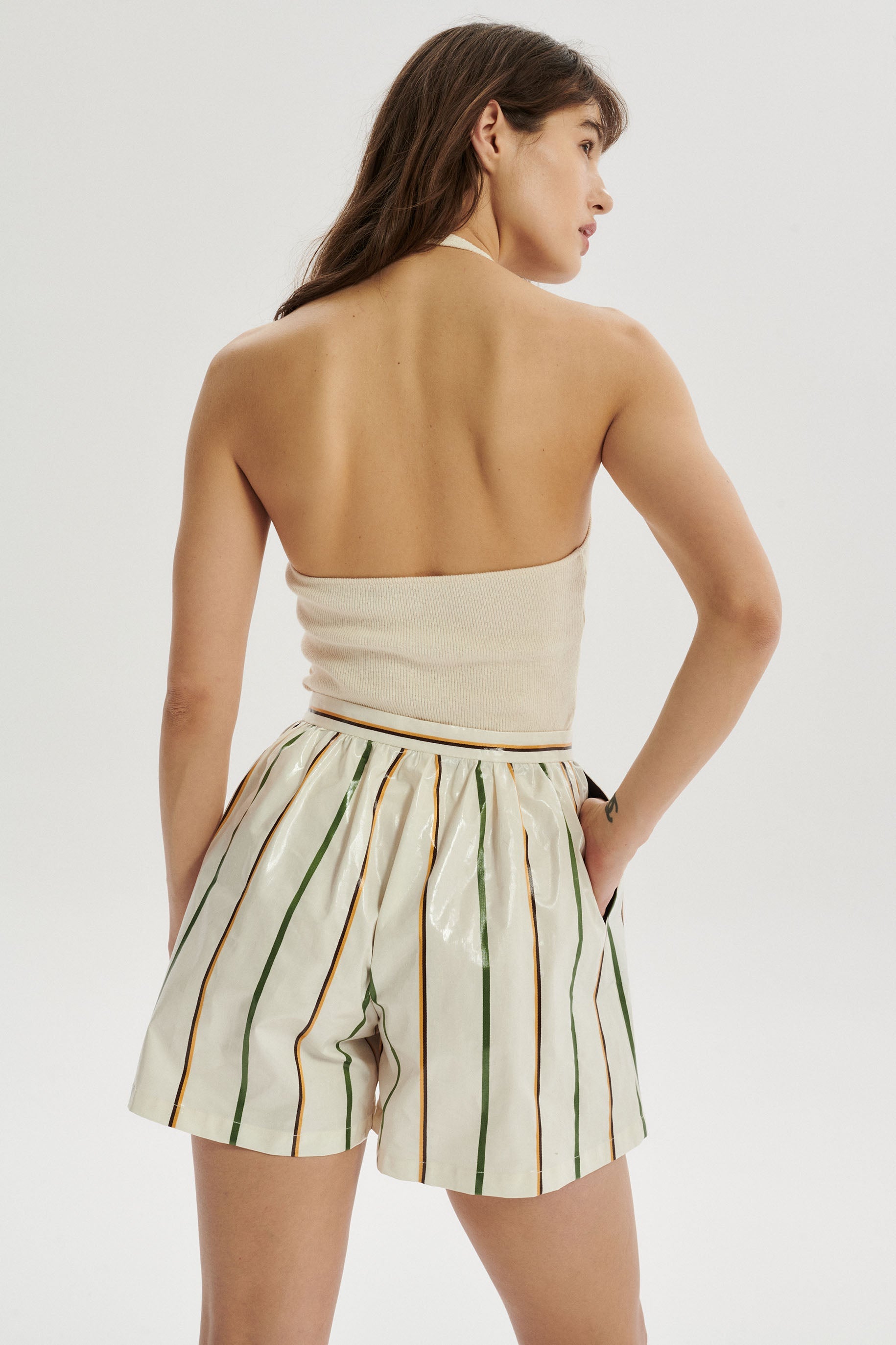 Gilbert Top halter z bawełny - cream
