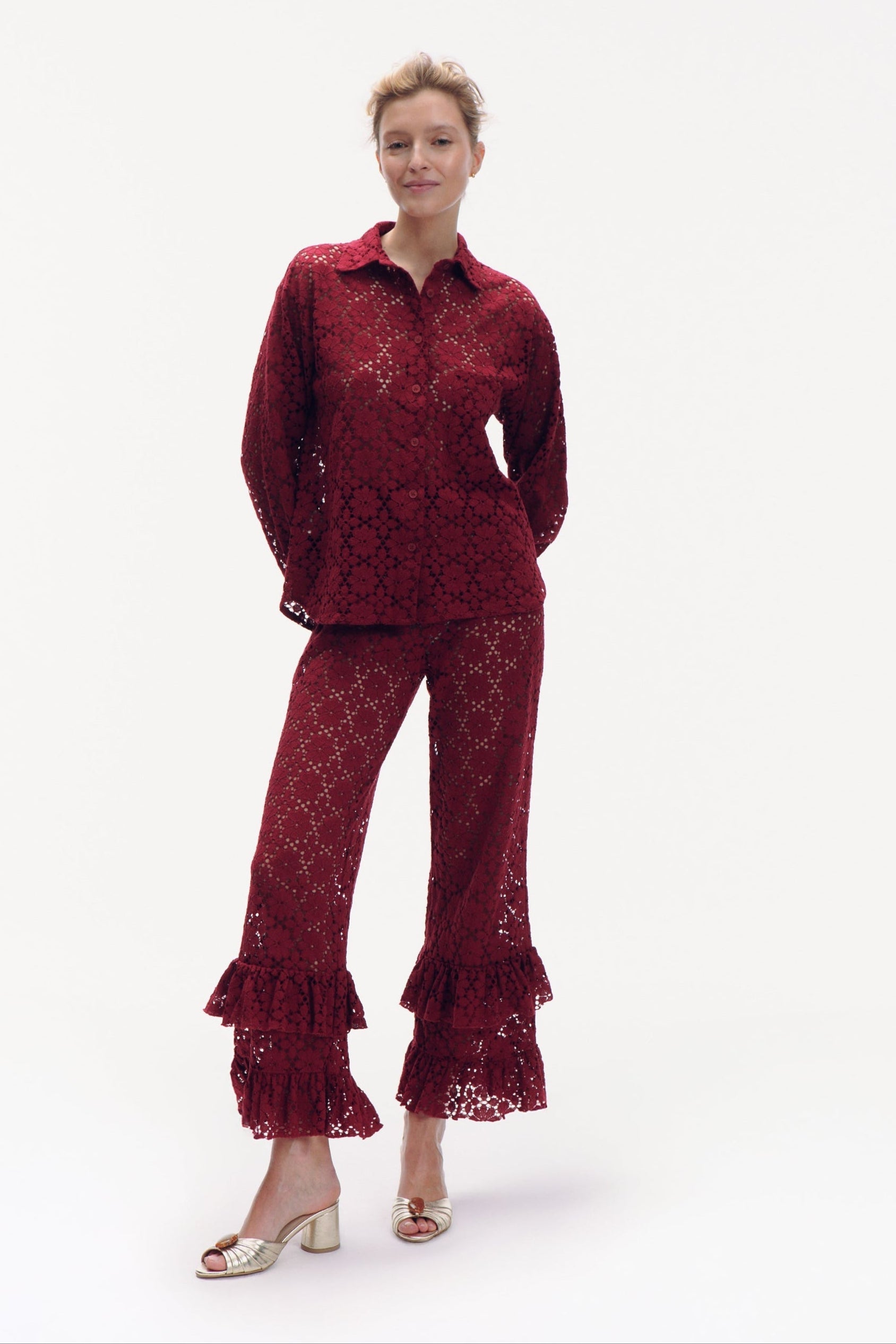 Alma Koszula - burgundy