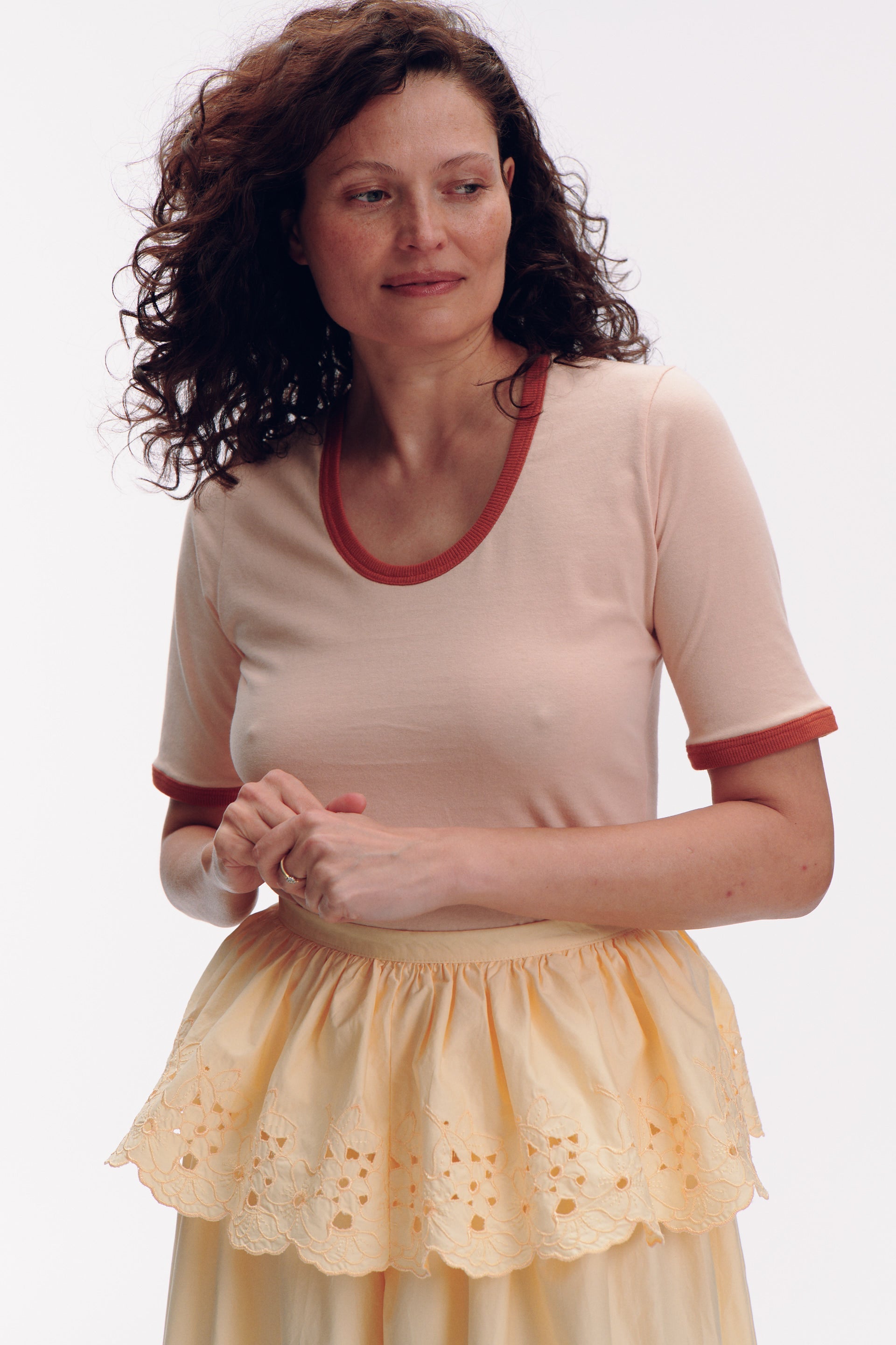 Philippe Bawełniany top - peach