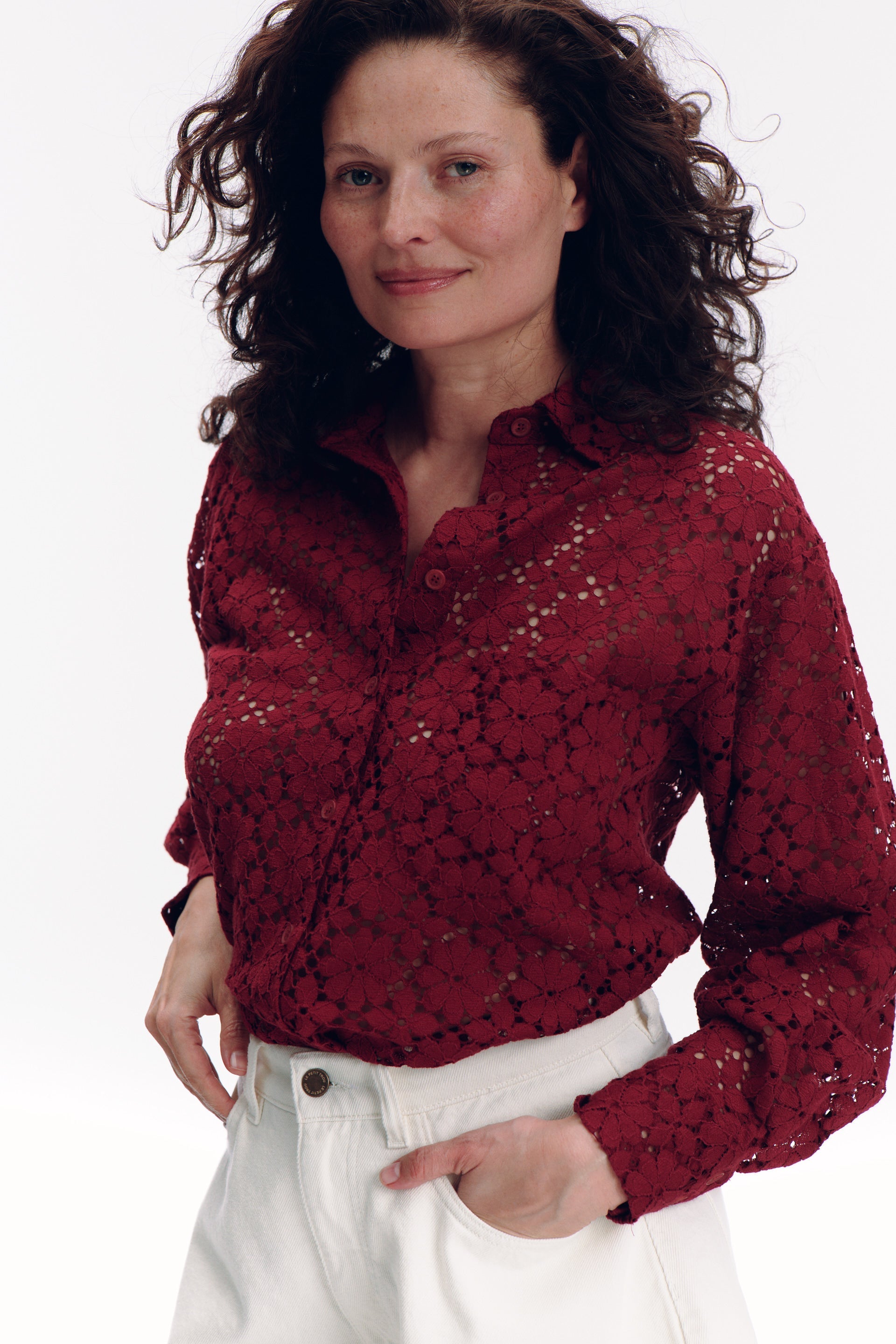 Alma Koszula - burgundy