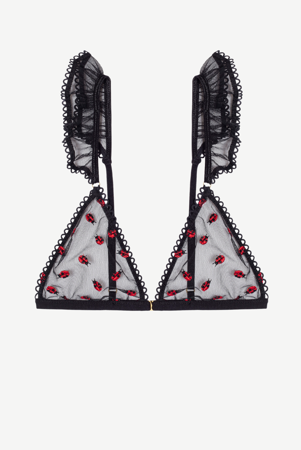 COCCINELLE trójkątny stanik z falbankami