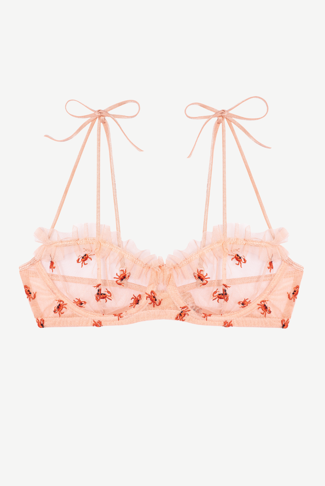 CRABE stanik z fiszbiną i falbanką