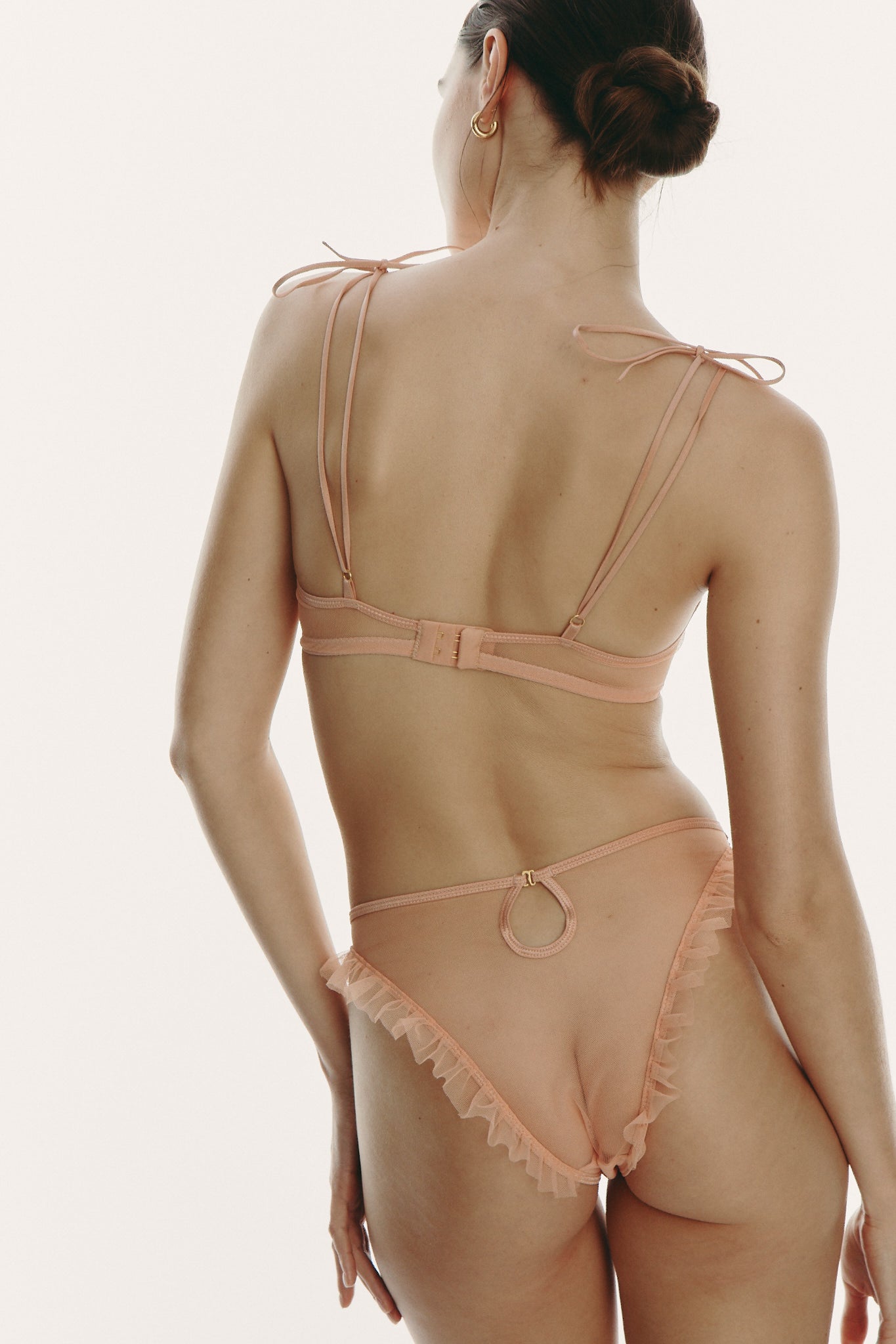 CRABE stanik z fiszbiną i falbanką